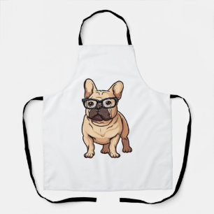 Französischer Bulldog mit Brillen Schürze