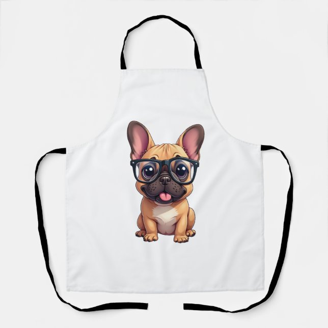 Französischer Bulldog mit Brillen Schürze (Vorderseite)