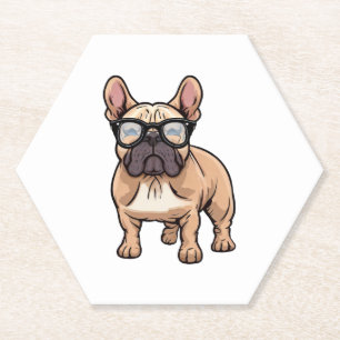 Französischer Bulldog mit Brillen Untersetzer