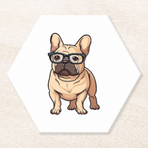 Französischer Bulldog mit Brillen Untersetzer