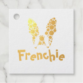 Französischer Bulldog mit bunten Kreisen Geschenkanhänger