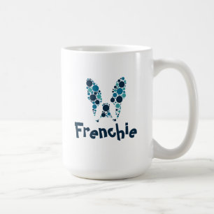 Französischer Bulldog mit bunten Kreisen Kaffeetasse