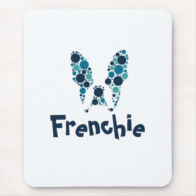 Französischer Bulldog mit bunten Kreisen Mousepad (Vorne)