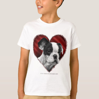 Französischer Bulldog mit Herz T-Shirt