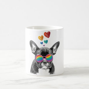 Französischer Bulldog mit HerzValentinstag Kaffeetasse