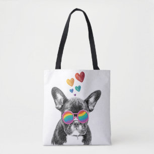 Französischer Bulldog mit HerzValentinstag Tasche