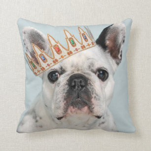 Französischer Bulldog mit Krone Kissen
