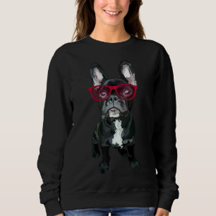 Französischer Bulldog mit roter Brille von Ww Beef Sweatshirt