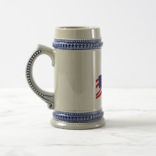 Französischer Bulldog mit US-Flagge Bierglas