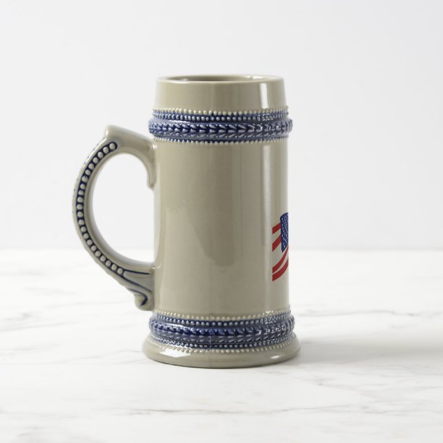 Französischer Bulldog mit US-Flagge Bierglas (Links)