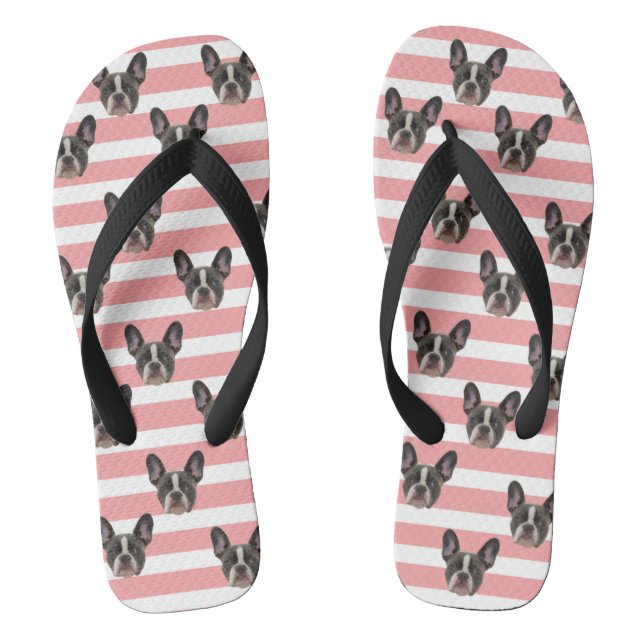 Französischer Bulldog Muster Flip Flops (Fußbett)