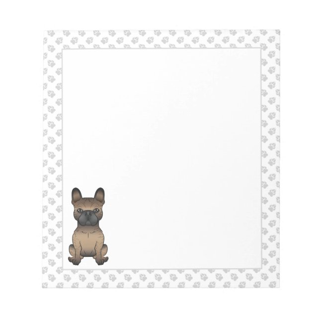 Französischer Bulldog / Niedlicher Hund und Paws Notizblock (Vorderseite)