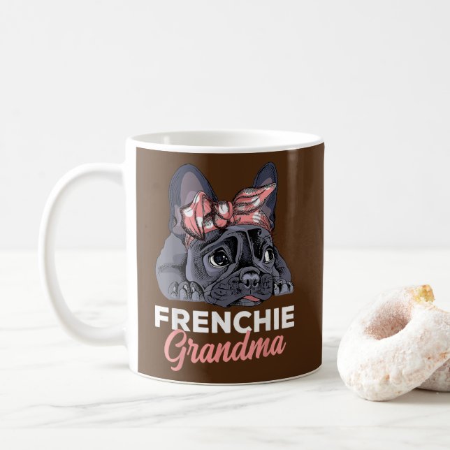 Französischer Bulldog Oma Frenchie Dog Muttertag Kaffeetasse (Mit Donut)