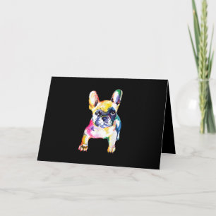 Französischer Bulldog Original Watercolor Zeichne Karte