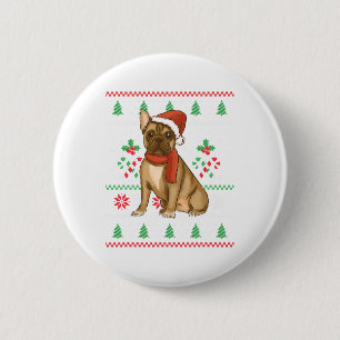 Französischer Bulldog Outfit Weihnachten Button