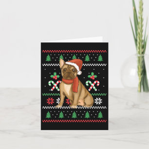 Französischer Bulldog Outfit Weihnachten Karte
