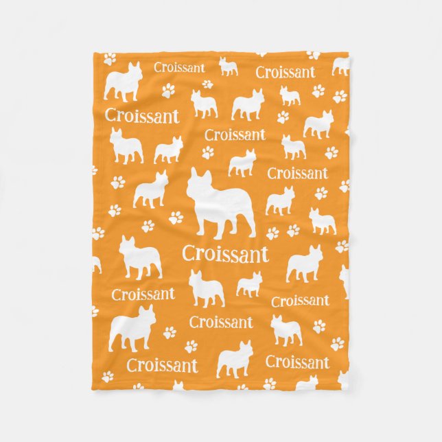 Französischer Bulldog Personalisierter Hund Blanke Fleecedecke (Vorderseite)