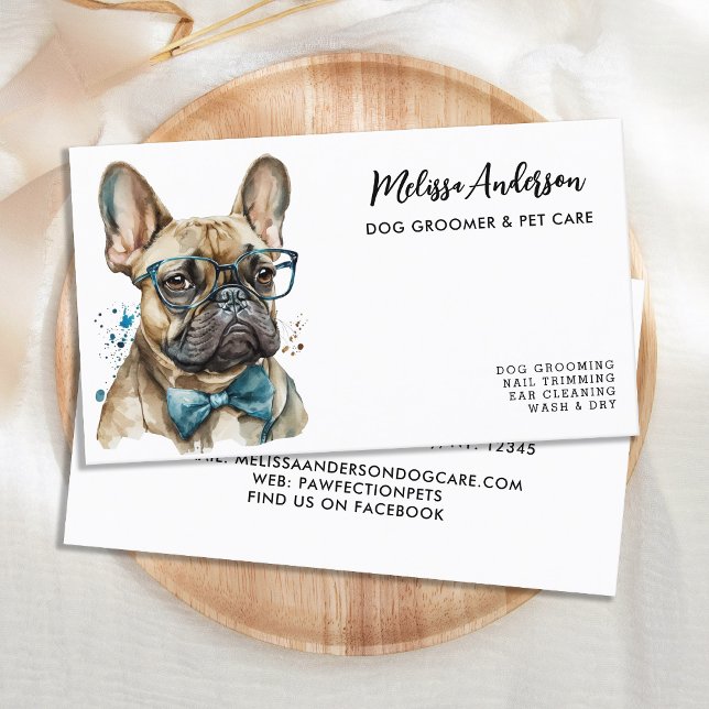 Französischer Bulldog Personalisierter Hund Groome Visitenkarte (Von Creator hochgeladen)