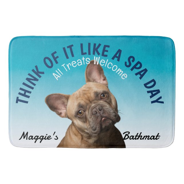 Französischer Bulldog Personalisierter Hund Lover  Badematte (Vorderseite)