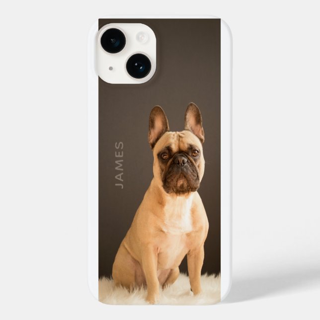 Französischer Bulldog Personalisierter Name | Hund Case-Mate iPhone 14 Hülle (Rückseite)