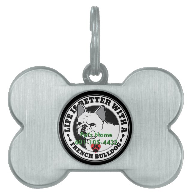 Französischer Bulldog Personalisiertes Leben besse Tiermarke (Vorderseite)