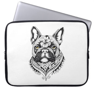 Französischer Bulldog Pet Animal Nature Illustrati Laptopschutzhülle