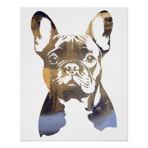 Französischer Bulldog Pet Nature Illustration Silh Poster