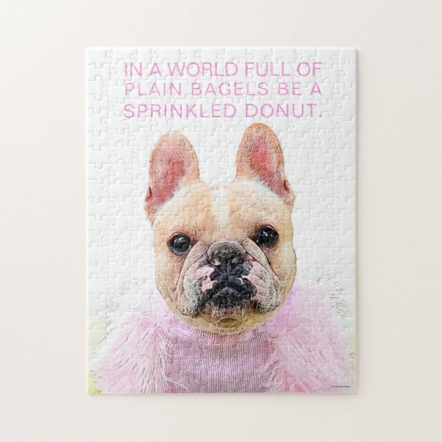 Französischer Bulldog Pink Glam Inspiration Donut  (Vertikal)