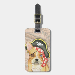 Französischer Bulldog Pirate Gepäck Tag Gepäckanhänger