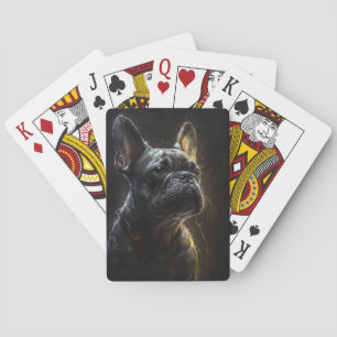 Französischer Bulldog Portrait Art & Weise Tierwel Spielkarten
