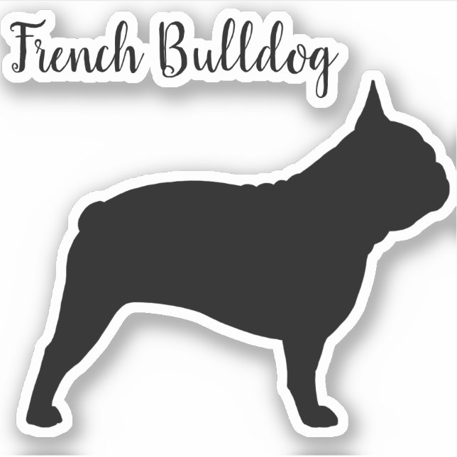 Französischer Bulldog-Profil Silhouette Frenchie D Aufkleber (Vorderseite)