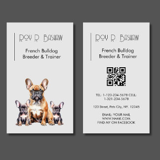 Französischer Bulldog QR Code Canine Visitenkarte