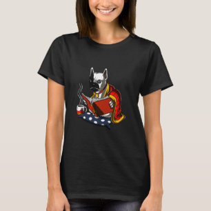 Französischer Bulldog Reading Dog Boys Girls Kinde T-Shirt