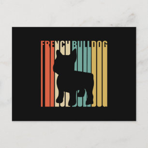 Französischer Bulldog Retro 1970er Hund Silhouette Feiertagspostkarte
