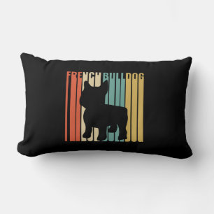 Französischer Bulldog Retro 1970er Hund Silhouette Lendenkissen