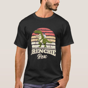 Französischer Bulldog Rides Dinosaur T Rex French T-Shirt