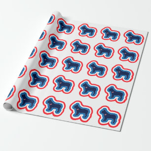 Französischer Bulldog Rot Weiß und Blau 4. Juli Geschenkpapier