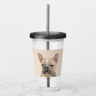 Französischer Bulldog (Sable) Gemälde - Niedlich O Acryltrinkbecher