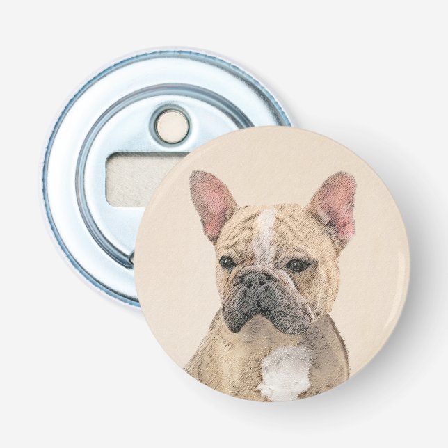 Französischer Bulldog (Sable) Gemälde - Niedlich O Flaschenöffner (Vorderseite)