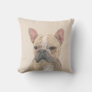 Französischer Bulldog (Sable) Gemälde - Niedlich O Kissen