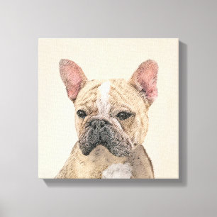 Französischer Bulldog (Sable) Gemälde - Niedlich O Leinwanddruck
