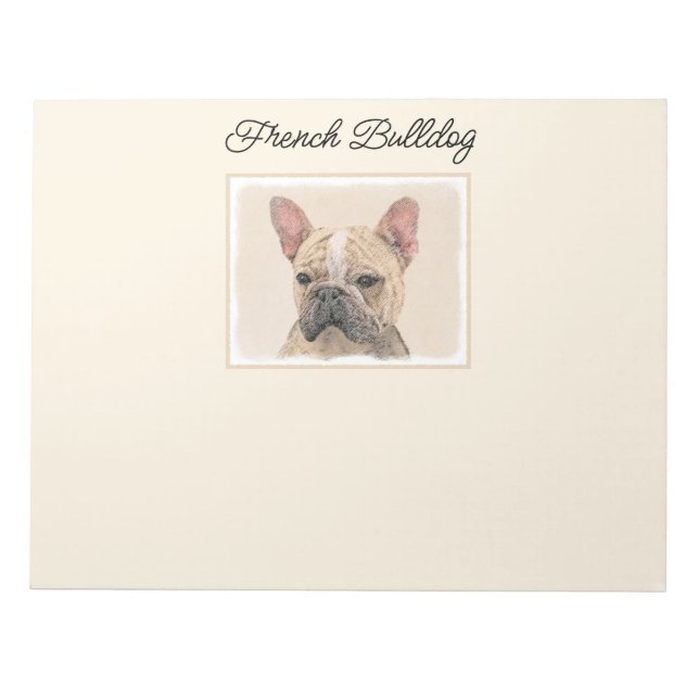 Französischer Bulldog (Sable) Gemälde - Niedlich O Notizblock (Vorderseite)
