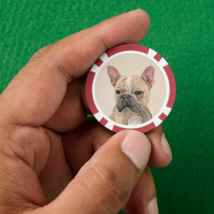 Französischer Bulldog (Sable) Gemälde - Niedlich O Pokerchips