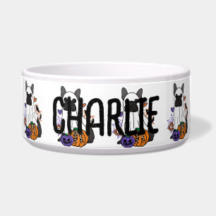 Französischer Bulldog Schwarzes Halloween Ghost Do Napf