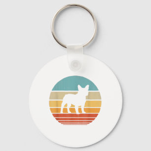 Französischer Bulldog Silhouette 60er 70er Gift D Schlüsselanhänger