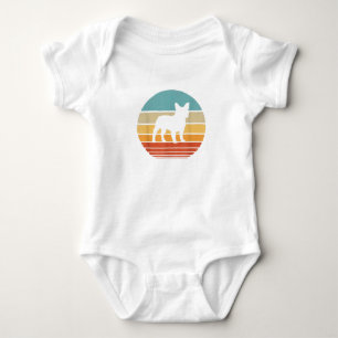Französischer Bulldog Silhouette 60er 70er Gift Do Baby Strampler