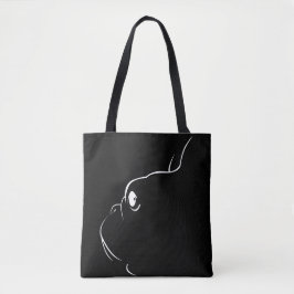 Französischer Bulldog Silhouette Tote Bag (Schwarz Tasche