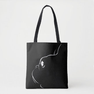 Französischer Bulldog Silhouette Tote Bag (Schwarz Tasche