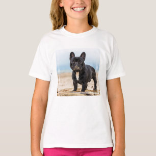Französischer Bulldog-Spieler im Sand T-Shirt