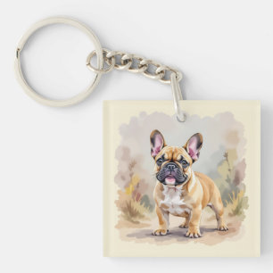 Französischer Bulldog Tan Fawn-farbener Niedlicher Schlüsselanhänger
